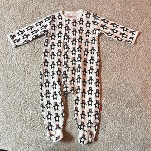 Magnetic Me Black and White Bear Kids Footie